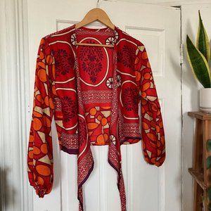 Bohemian Red patterned blouse